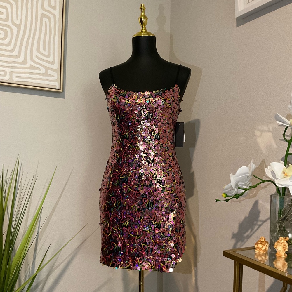 City Studio Multicolor Sequin Mini Dress